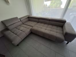 Ecksofa grau elektrisch verstellbar 320x225 cm gebraucht