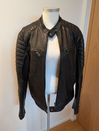 BE EDGY Herren Lederjacke schwarz | Biker Style | Gr. M