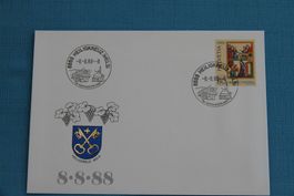 PTT Sonderbrief, 9 x die 8 im Stempel, 8888 Heiligkreuz