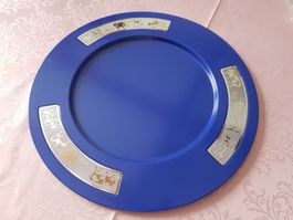 Platz Teller Blau mit Silber