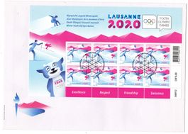 2020/ feuillet 1er jour sur lettre ,Lausanne J.O jeunesse