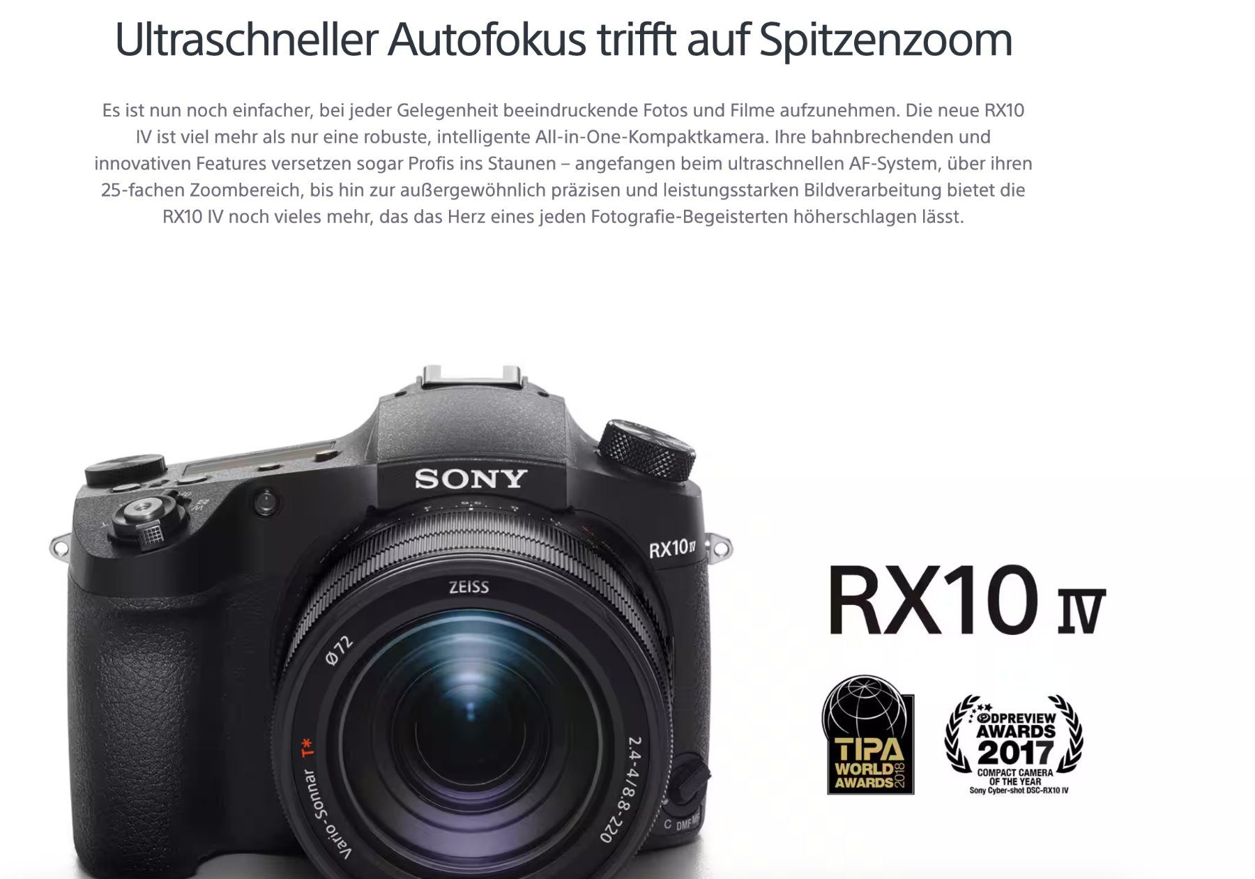 Sony Kamera: SONY RX10 MK IV Kamera - RX10 Mark 4 – Gebraucht aus Emmen von 010 1
