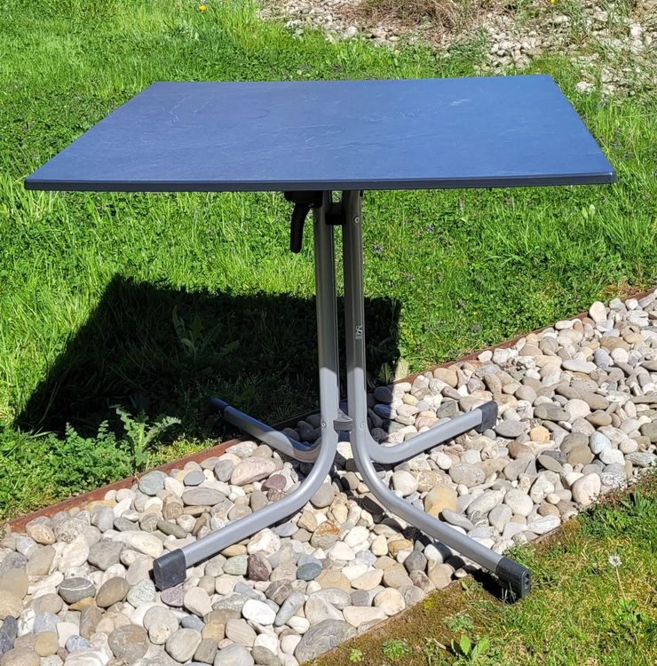 SIEGER Gartentisch (anthrazit/Schiefer), 80x80x72, klappbar Kaufen