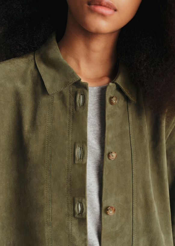 Sezane Giacche: Sézane Lederjacke in khaki - Gr.M – Nuovo (secondo la descrizione) da Basel venduto da A-Z-B 3