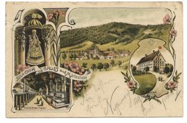Souvenir - Gruss aus Mariastein (SO) Hotel Kreuz Litho 1911