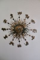 Wanddekoration Sonne mit 12 Sternzeichen