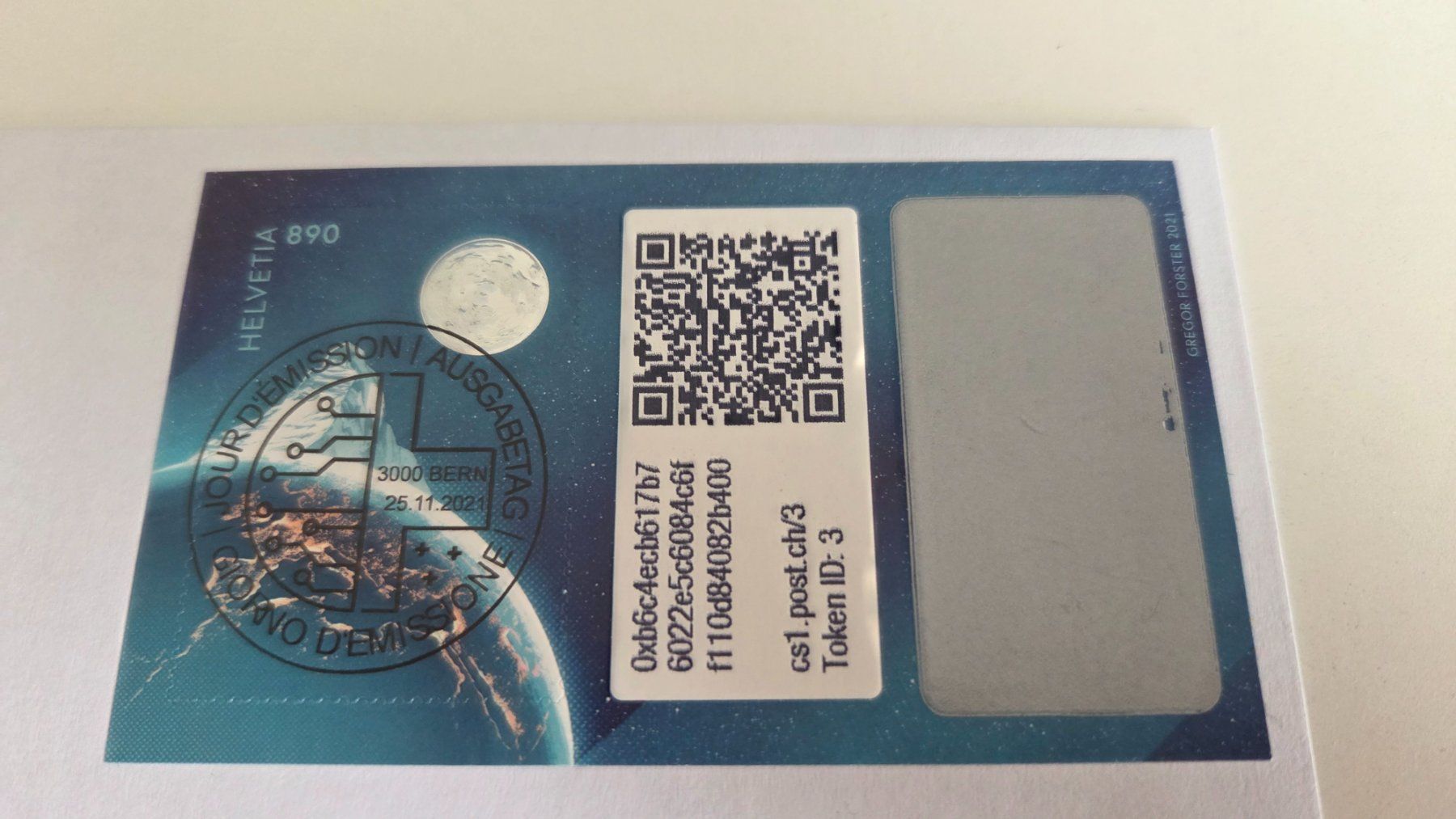 Tutti i francobolli: 2021 Vollstempel FDC Krypto Token ID 3 – Usato da Arni AG venduto da Moth68 1
