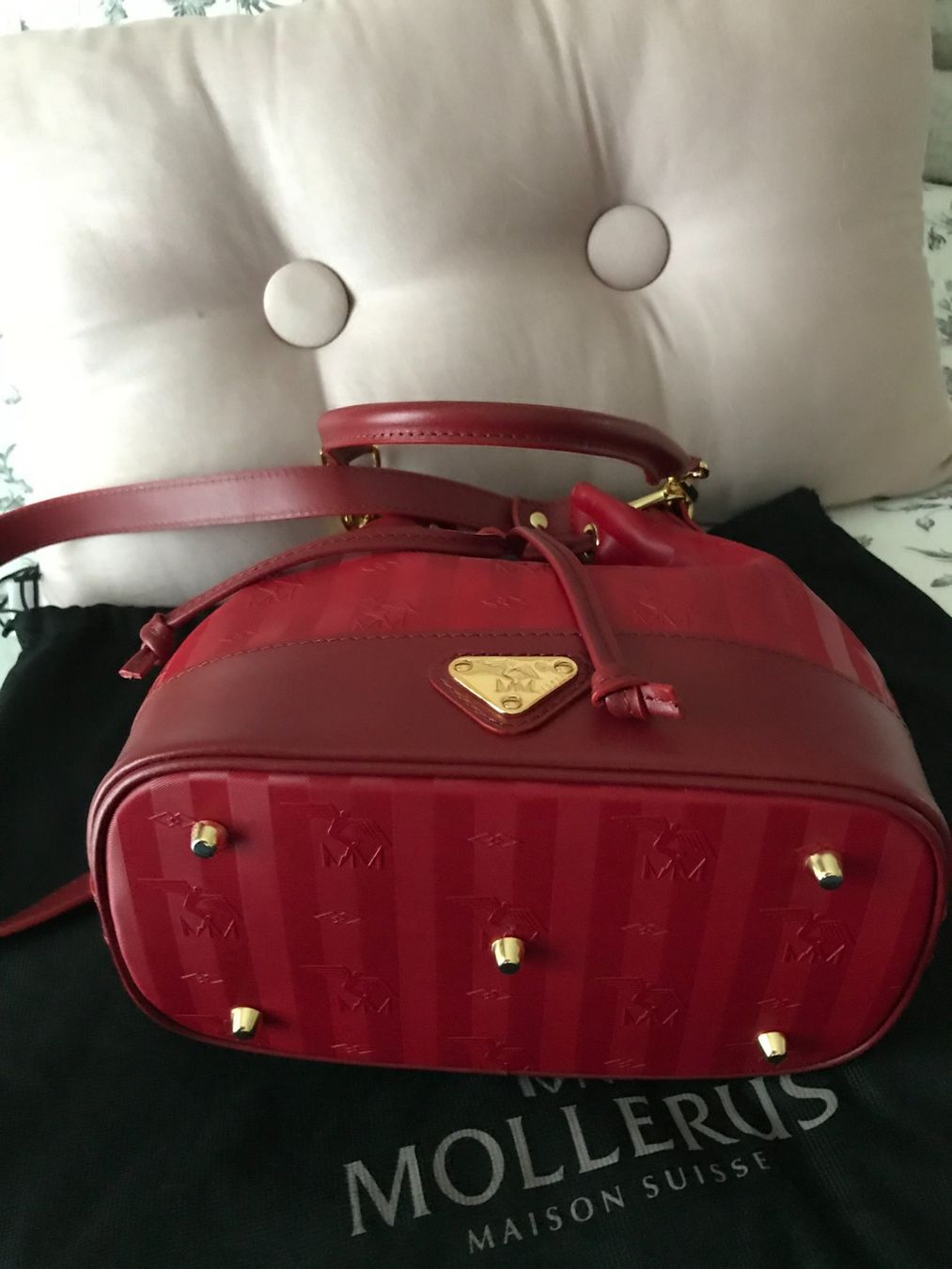 Maison Mollerus Borse da donna: Mollerus Beuteltasche Handtasche rot – Usato da Muttenz venduto da einfach-schoen 3