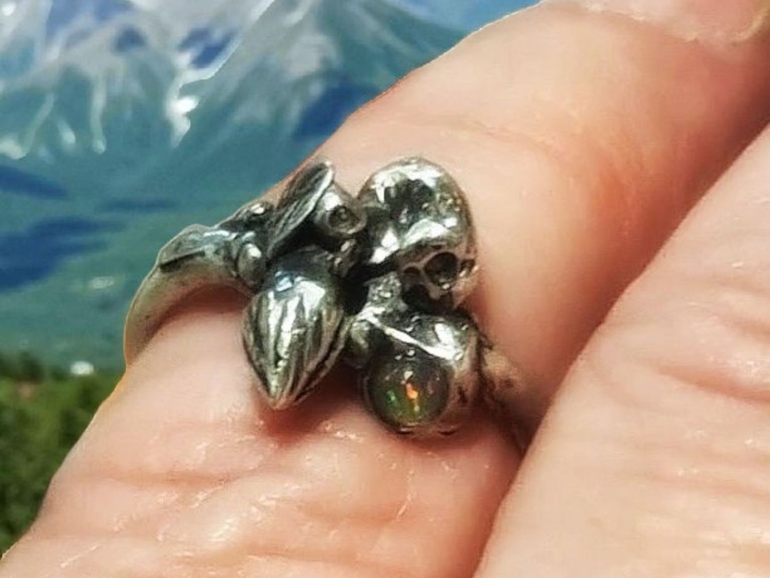 Bagues: Märchenhafter gestalteter Silberring mit Opal, Grösse 49 – Neuf avec emballage d'origine à Aarau par Schmuckhoehle_MD 7