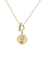 Taolei Goldkette mit Münzanhänger Vintage Look