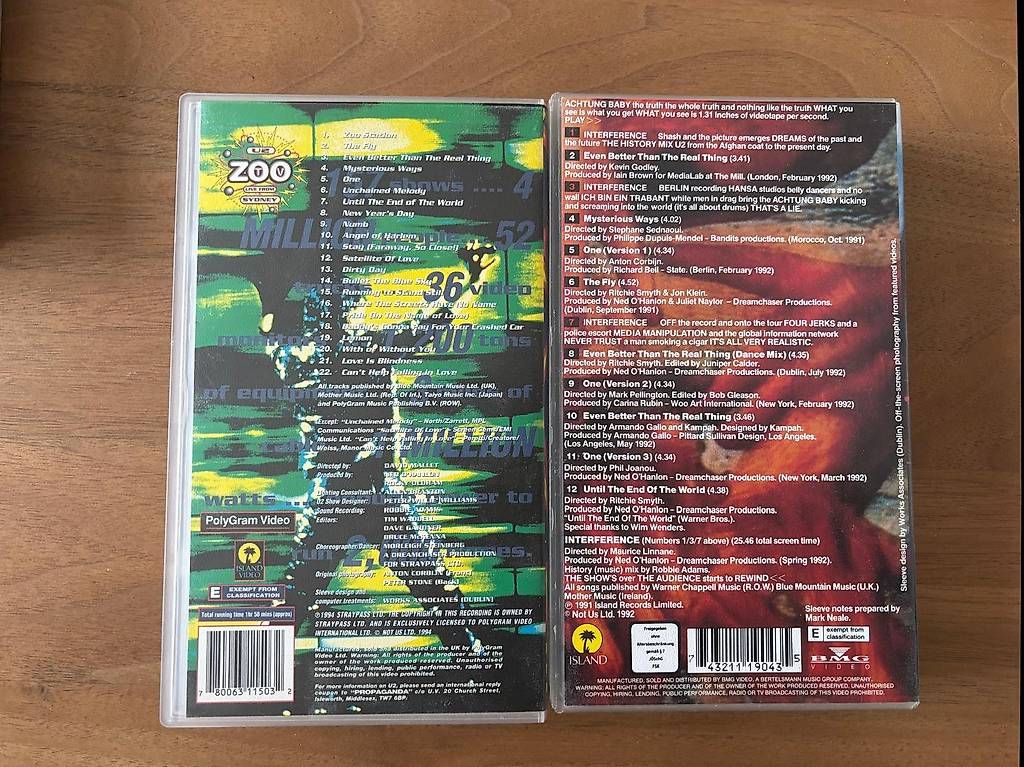 Alle VHS: A vendre 2 cassettes vidéo concet U2 – Gebraucht aus Marin-Epagnier von Moi 1