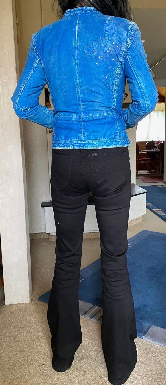Giacche: Blaue Echt Leder Jacke im Jeanslook. Gr. S – Usato da Watt venduto da marvell04 2