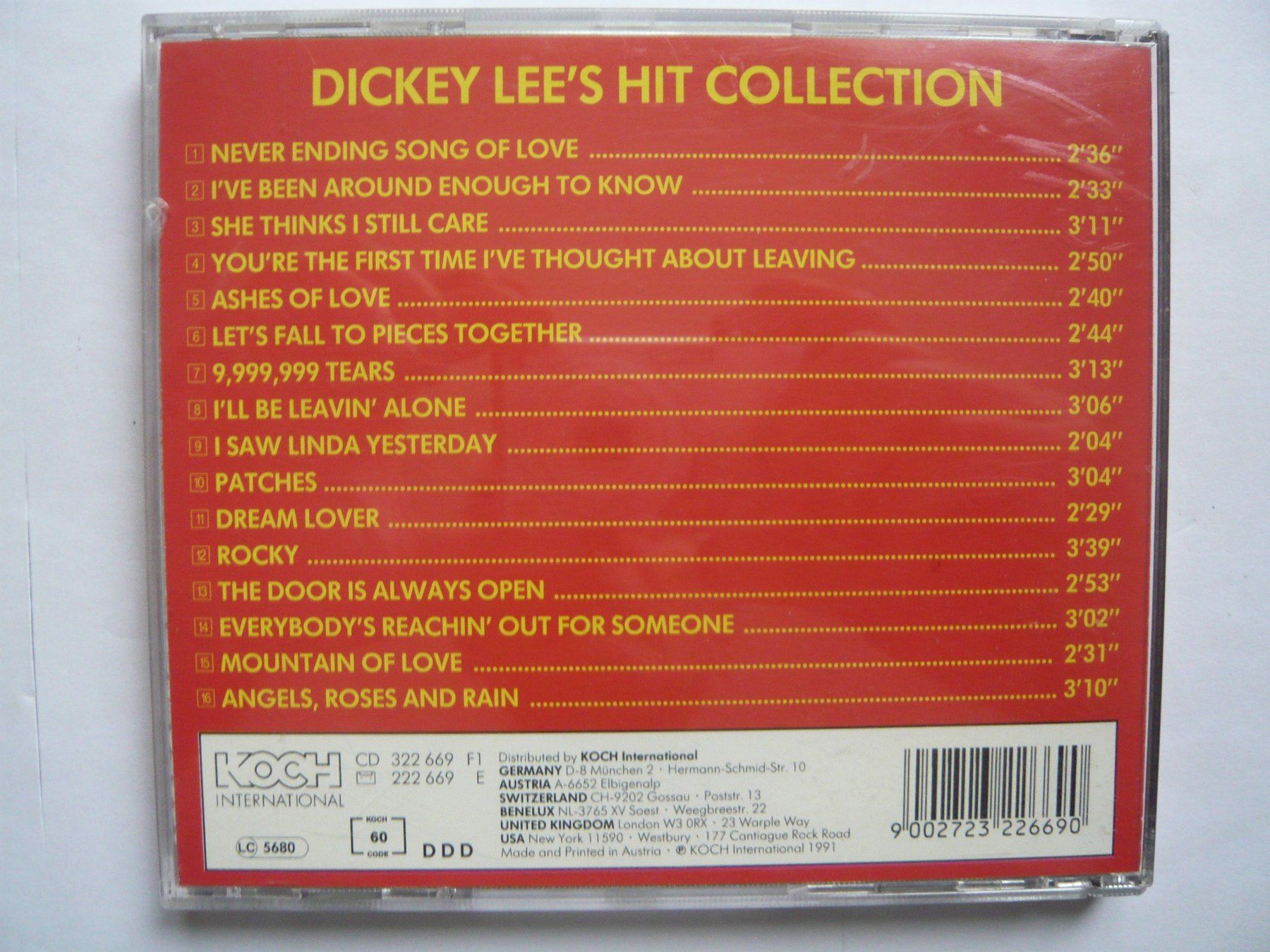 CDs: DICKEY LEE 'S HIT COLLECTION – D'occasion à Winterthur par Cajun 1