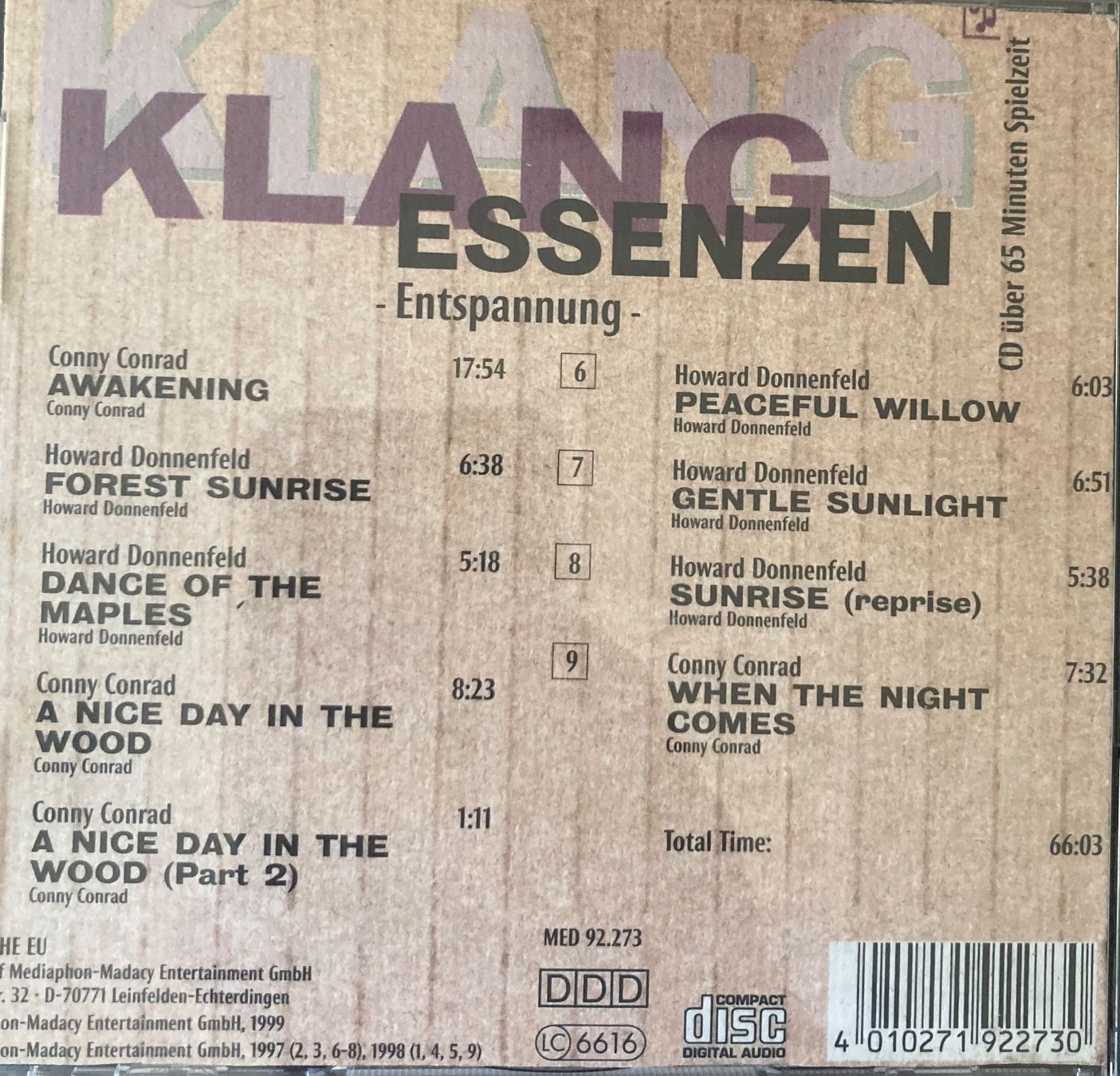 CD: Klang Essenzen - Entspannung – Usato da Horn venduto da enigma66 1