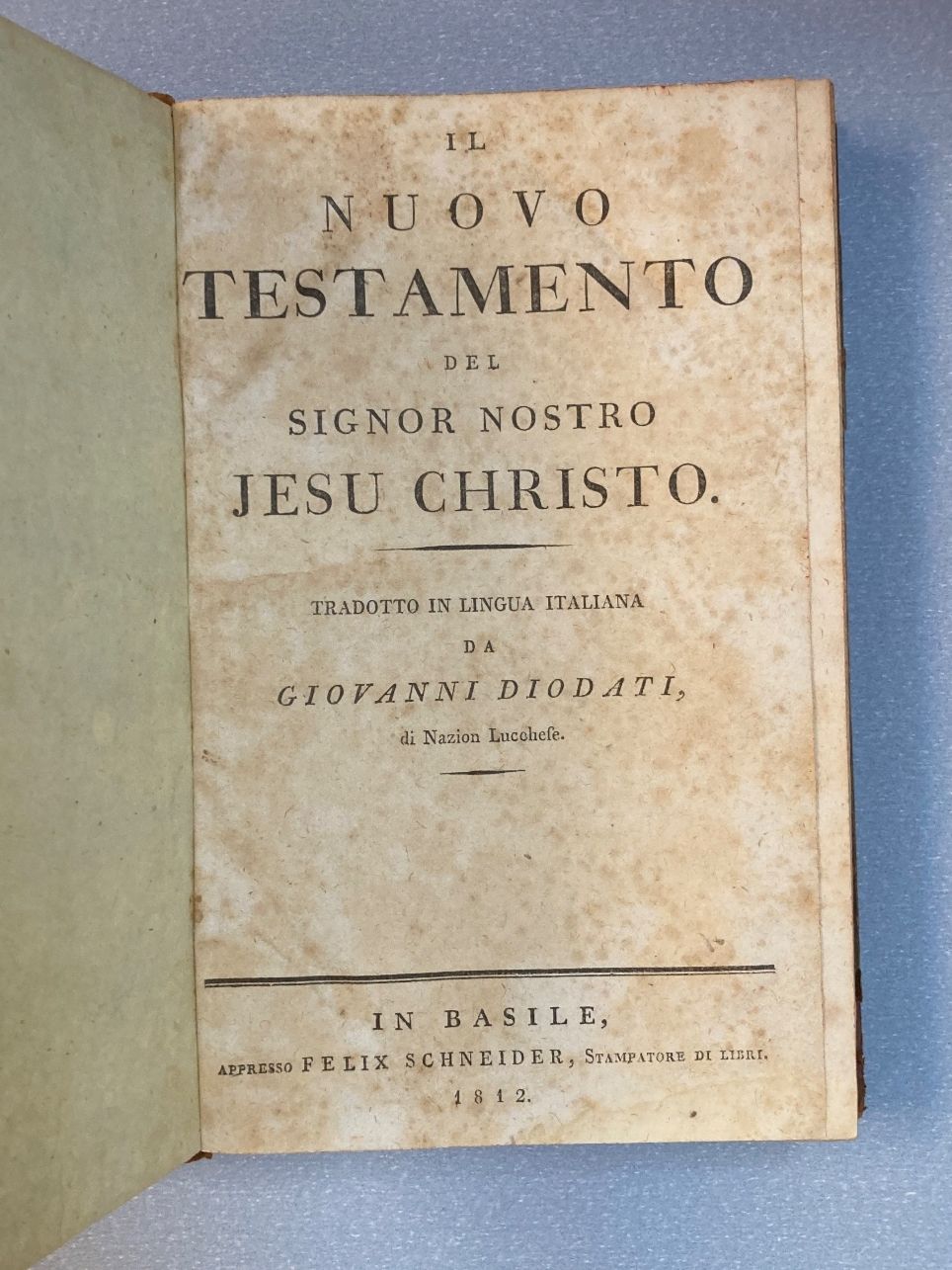 Livres: nuovo testamento  - 1812 – D'occasion à zürich par papalapa