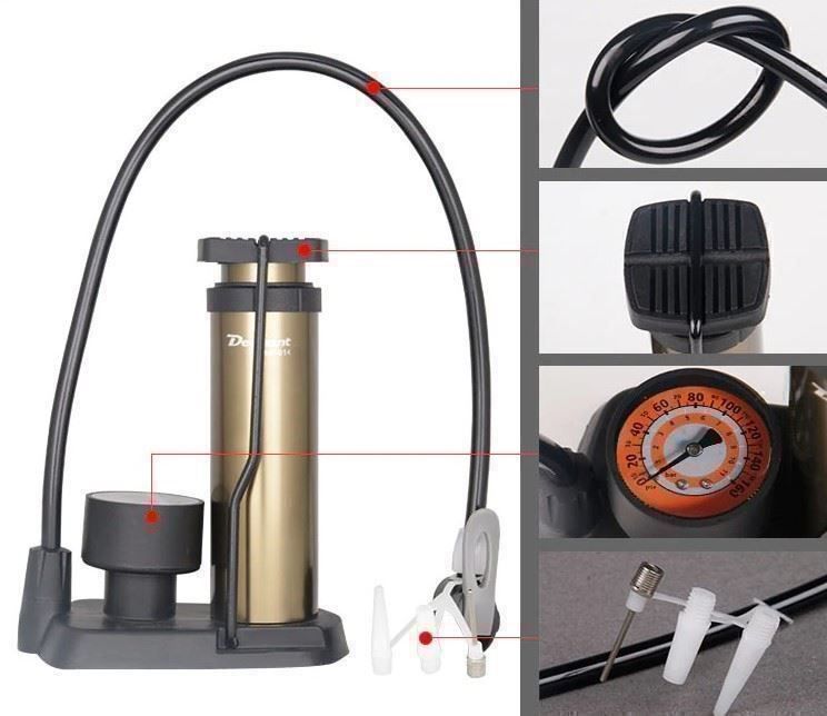 Fahrradpumpe Mit 3 Aufsätzen - Handpumpe Für Fahrräder, Bälle & Camping-Ausrüstung