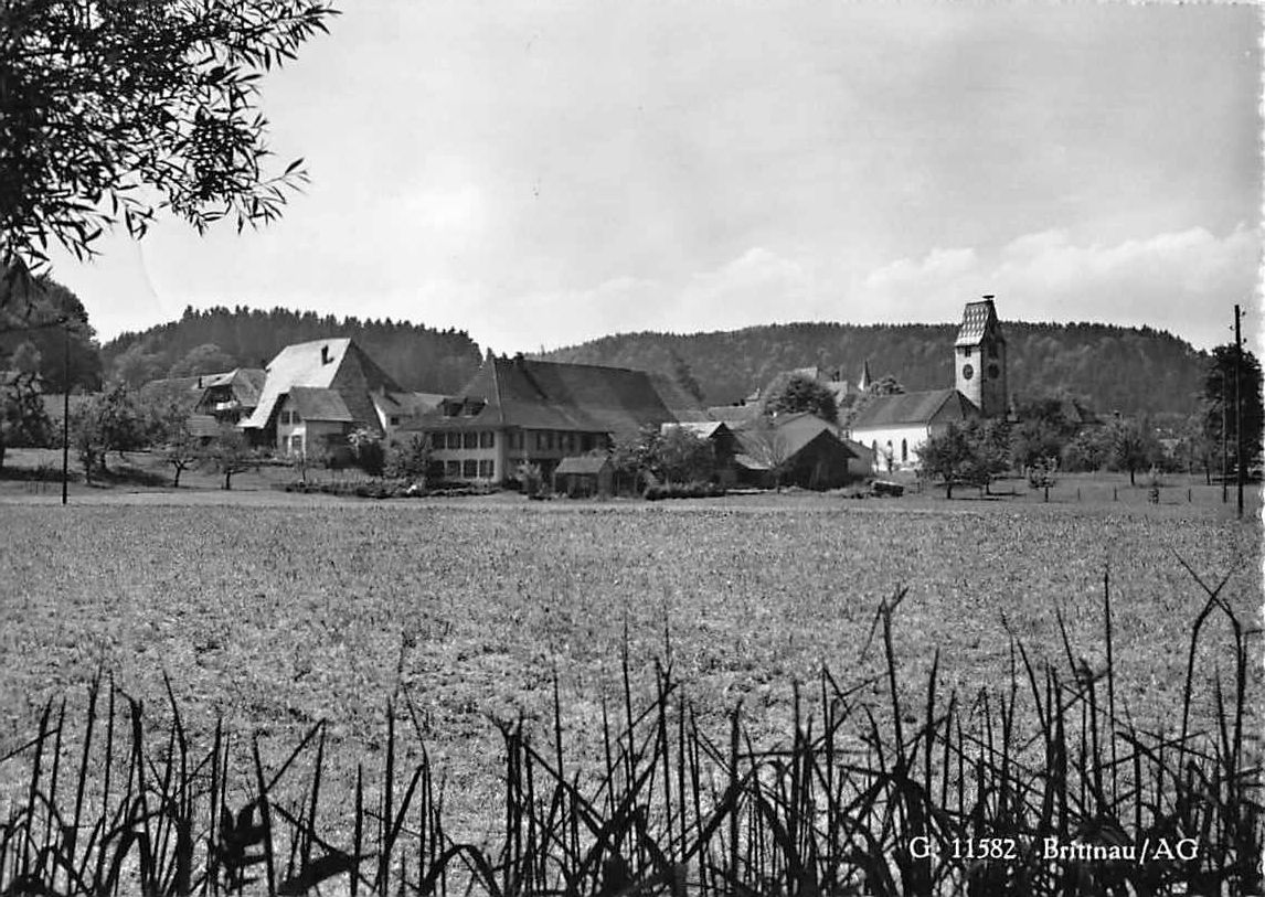 Cartoline postali: Ansichtskarte BRITTNAU AG - aus der Papeterie Ingold – Usato da Lufingen venduto da TopAnsichtskarten