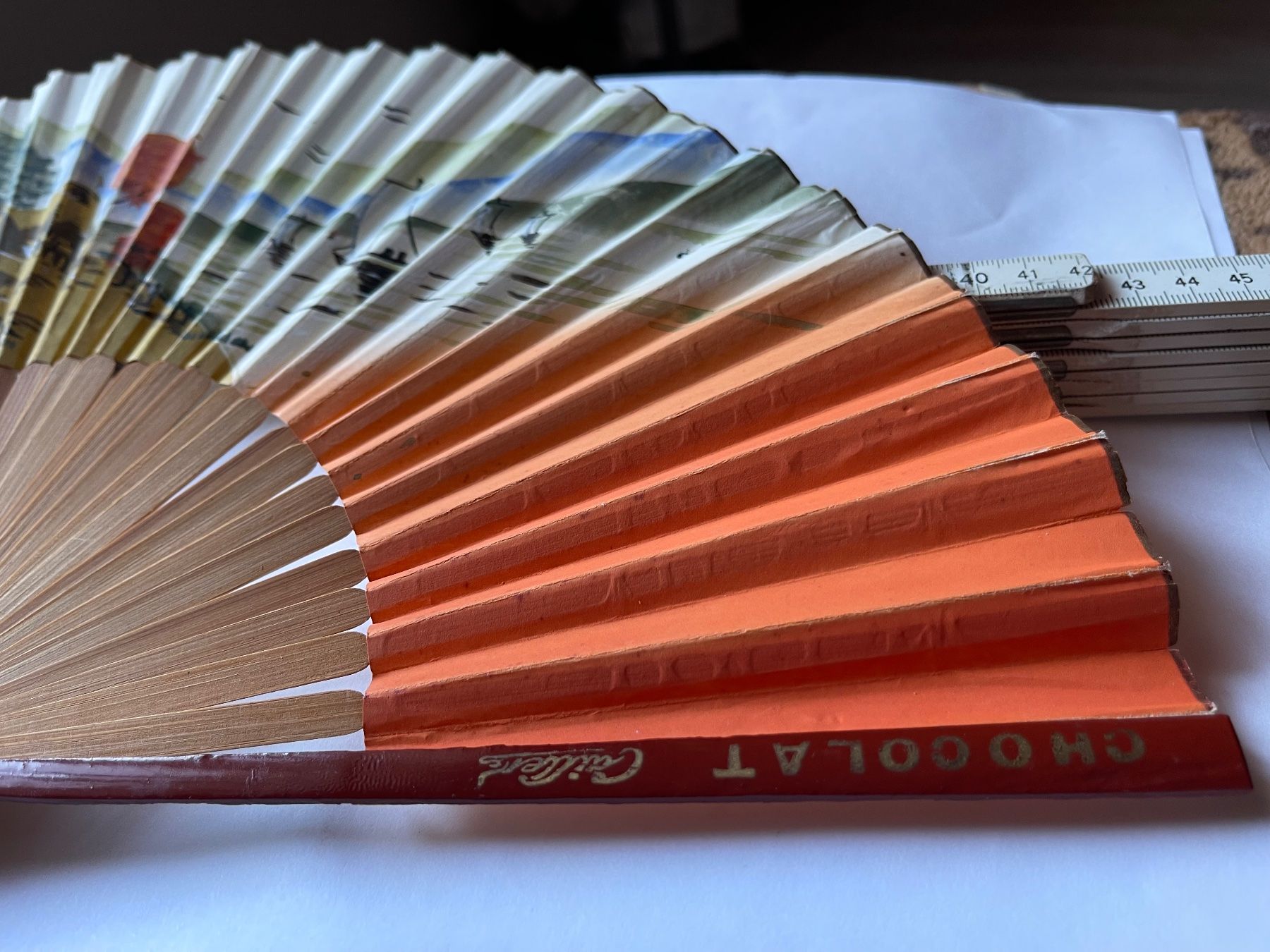 Tutte le decorazioni: Chocolat Cailler Vintage Wind-Fächer, Werbegeschenk , selten – Usato da Basel venduto da TOMFAN 8