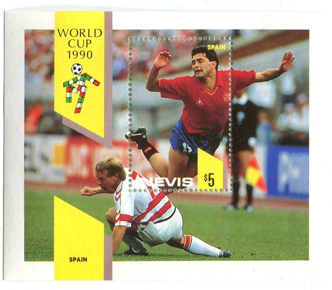 Tous les timbres: Block "Fussball". Nevis. – Neuf avec emballage d'origine à Basel par Butsch5