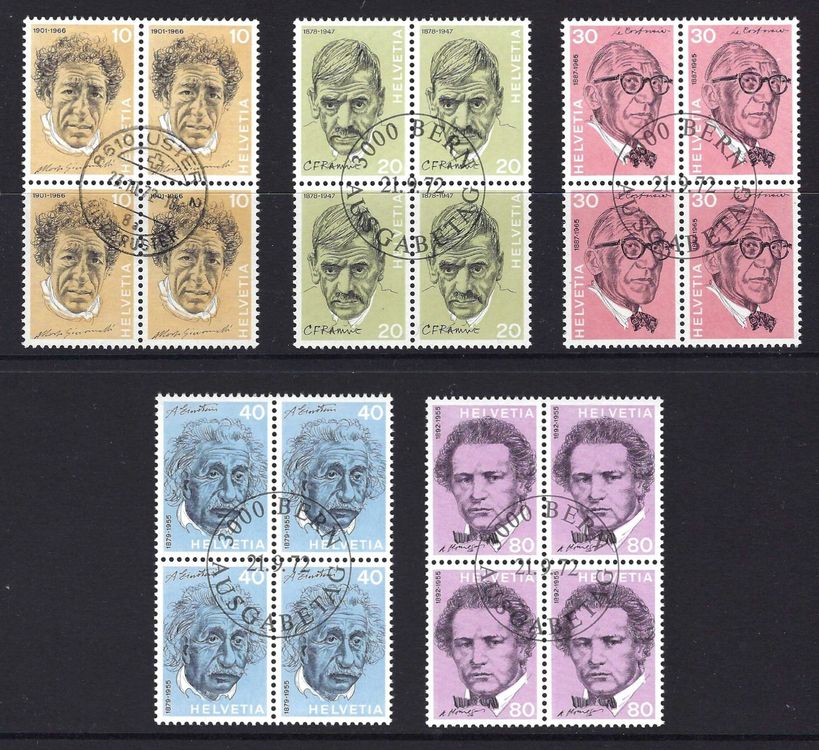 1972 kompletter Satz Porträts III 4er-Blocks 511-515 gest. ʘ (Gebraucht ...