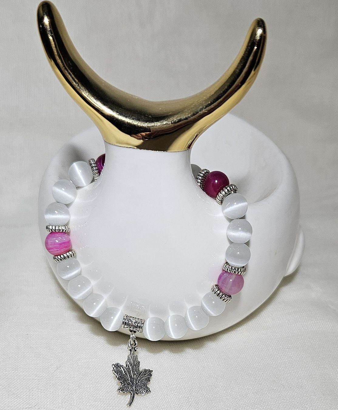Bracciali & Braccialetti: weiss-Mix Farb Armk. mit Blatt - Spendenaktion – Nuovo (secondo la descrizione) da Unterkulm venduto da Nachtigall 3