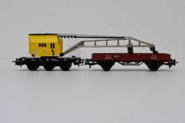 Märklin Kranwagen 4641 mit Niederbordwagen. Beides ohne OVP.