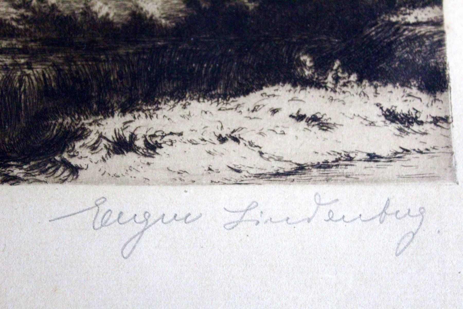 Gemälde: EUGEN LINDENBERG (Germany, 1877-?) Landschaft mit Kirche – Gebraucht aus Bern von Arting 3