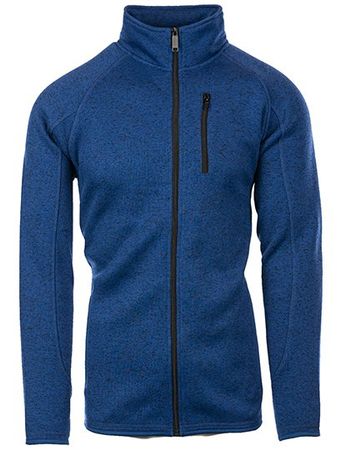 Herren Strickfleece-/Faserpelz Jacke, navy mélange, Gr.S/48