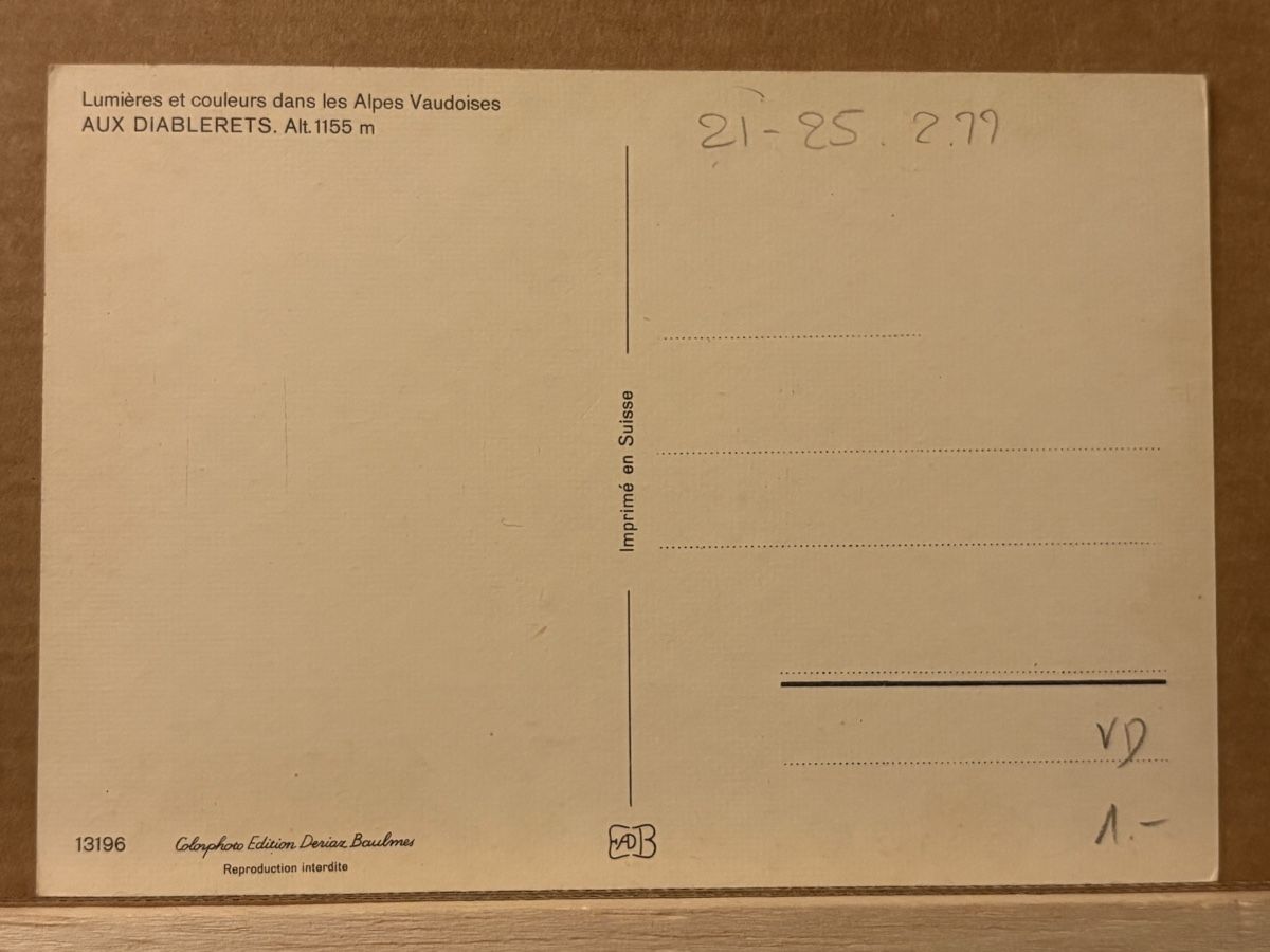 Cartoline postali: AK von Diablerets – Usato da Rümlang venduto da Kartenpost1 1