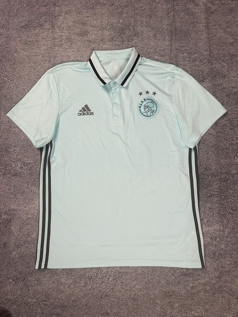 Adidas Polo-Shirts: Adidas Ajax Amsterdam Polo Shirt Hellblau – Gebraucht aus Luzern von 041Vintage