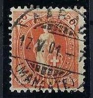 Stehende Helvetia 66E Voll- 17.V.01 AARAU