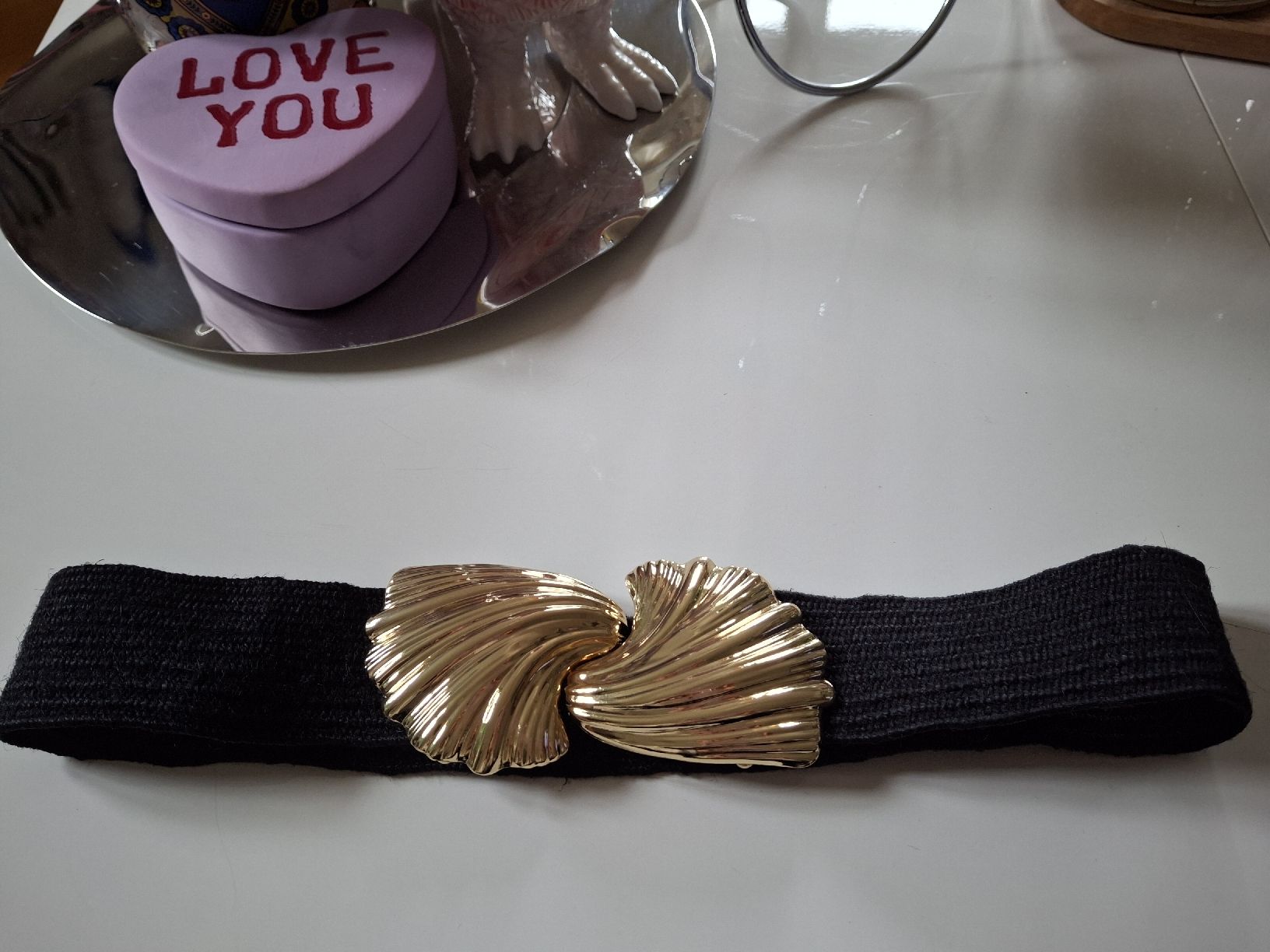 Cinture: Ceinture stretch noire et dorée  – Nuovo e nell'imballaggio originale da Lausanne venduto da Cognitia 1