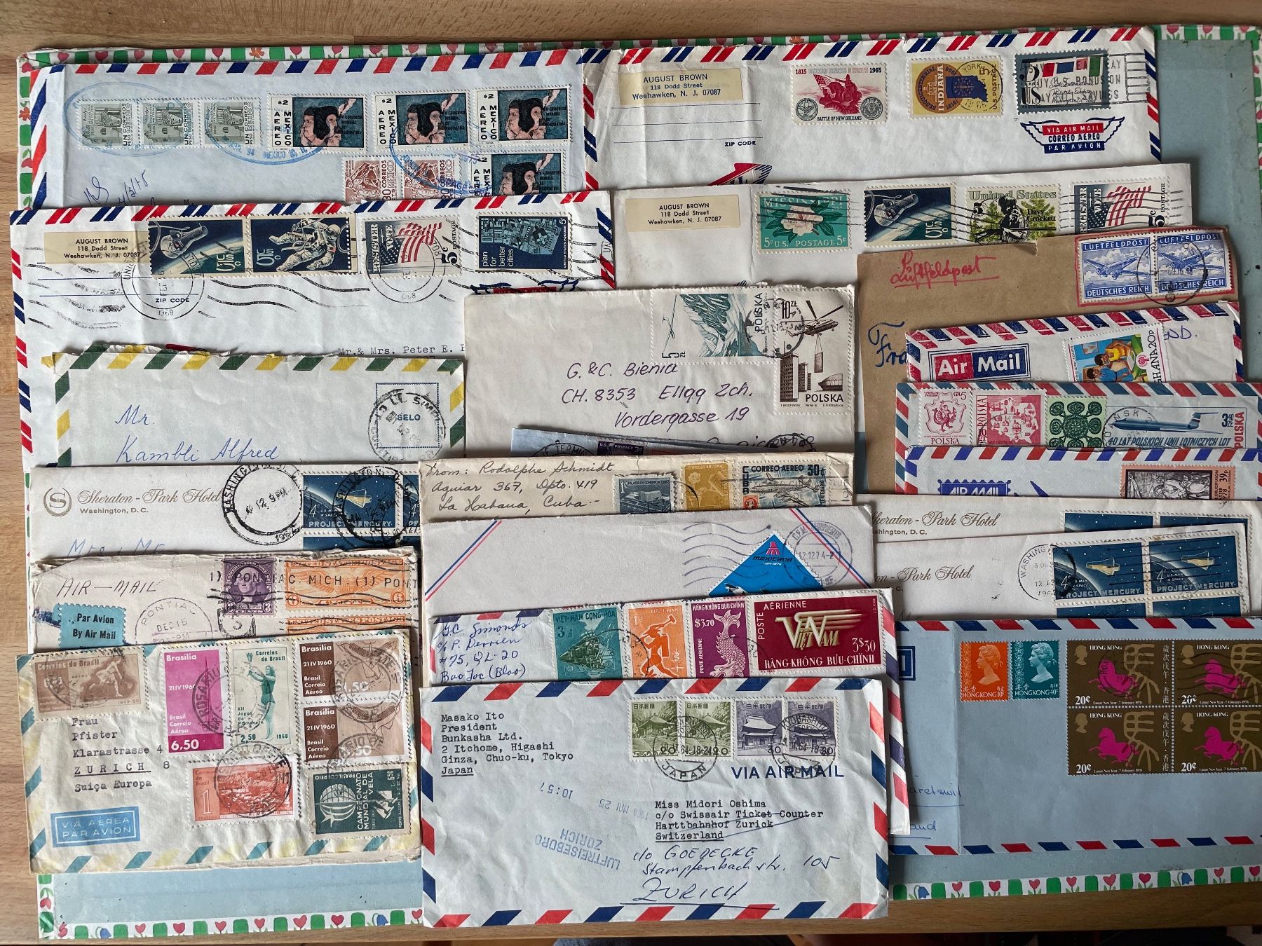Tutti i francobolli: 81x Luftpost / Air Mail Bedarfs-Post ganze Welt – Usato da Zürich venduto da stzepp 3