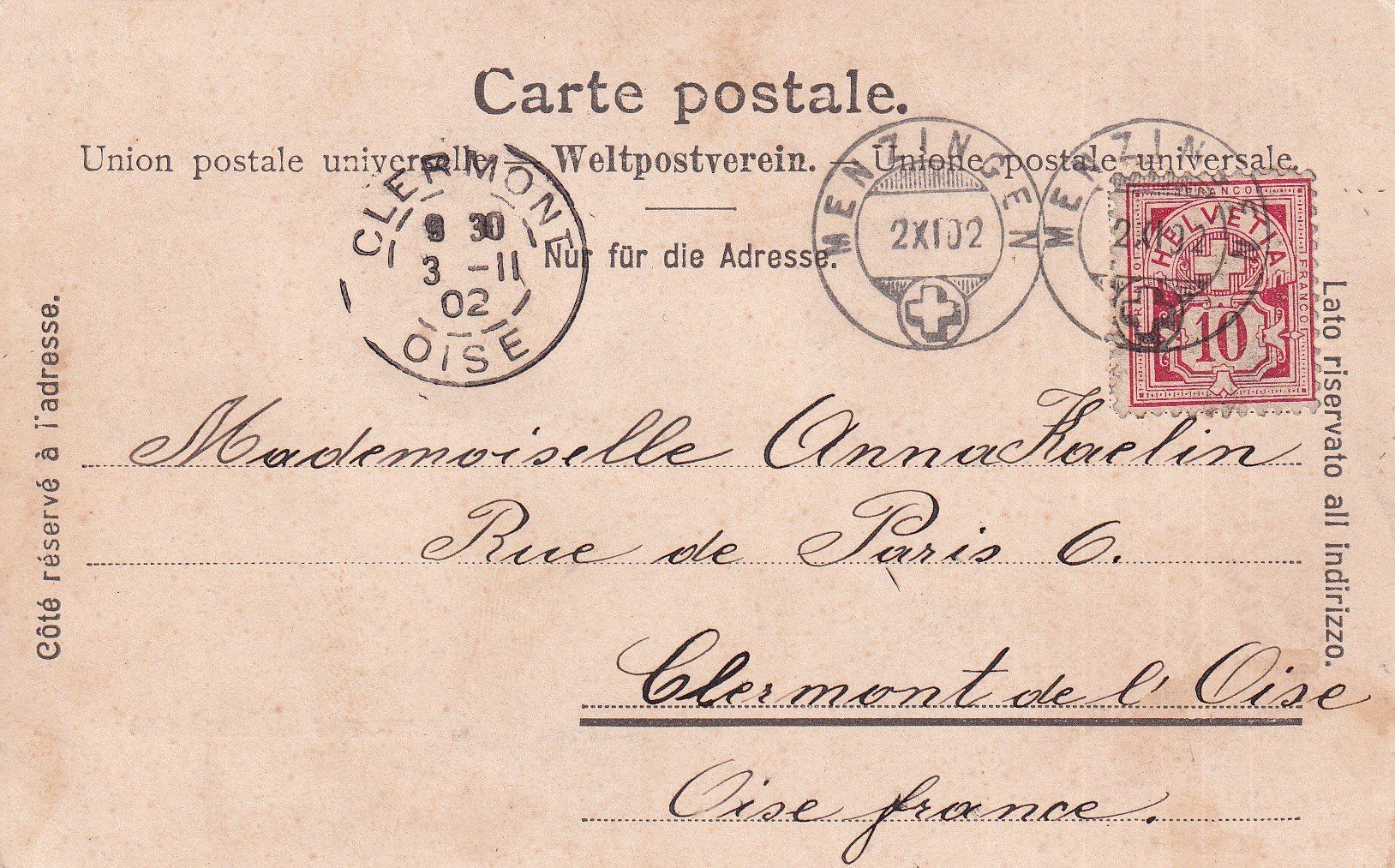 Cartoline postali: Menzingen  ZG       um 1902 – Usato da Brig venduto da Valcards54 1