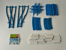 LEGO: Diverse Eisenbahnschienen (blau, 70er Jahre)