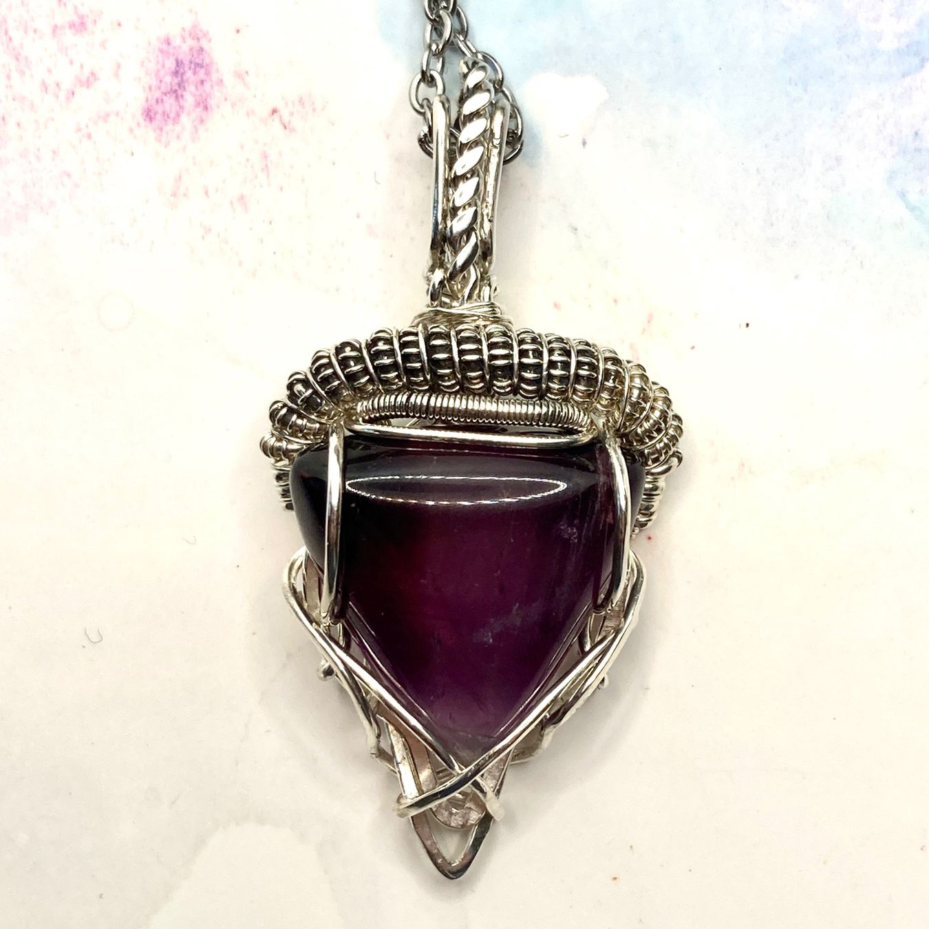 Catenine: Silber Anhänger mit Amethyst – Nuovo (secondo la descrizione) da Solothurn venduto da Kiki_Di 1