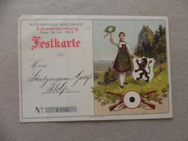 Karte Festkarte Schwarzenburg BE Schiessen Schützenfest 1908