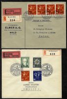 1943, aus J105-108, 2 R/Eil-Briefe, 1x Tag d.Briefm. (15758)