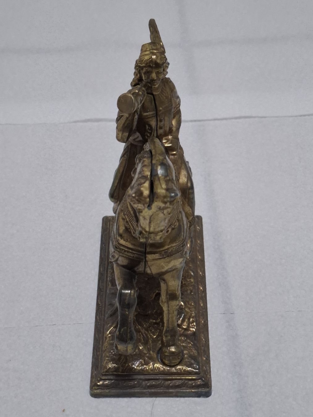 Statuette: Messing- Pferd mit Reiter 19 x 19.5 cm – Usato da Riniken venduto da bro_slk8 2