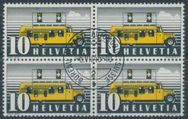 1946 - Automobilpostbüro - Viererblock - Ersttag Stempel ET