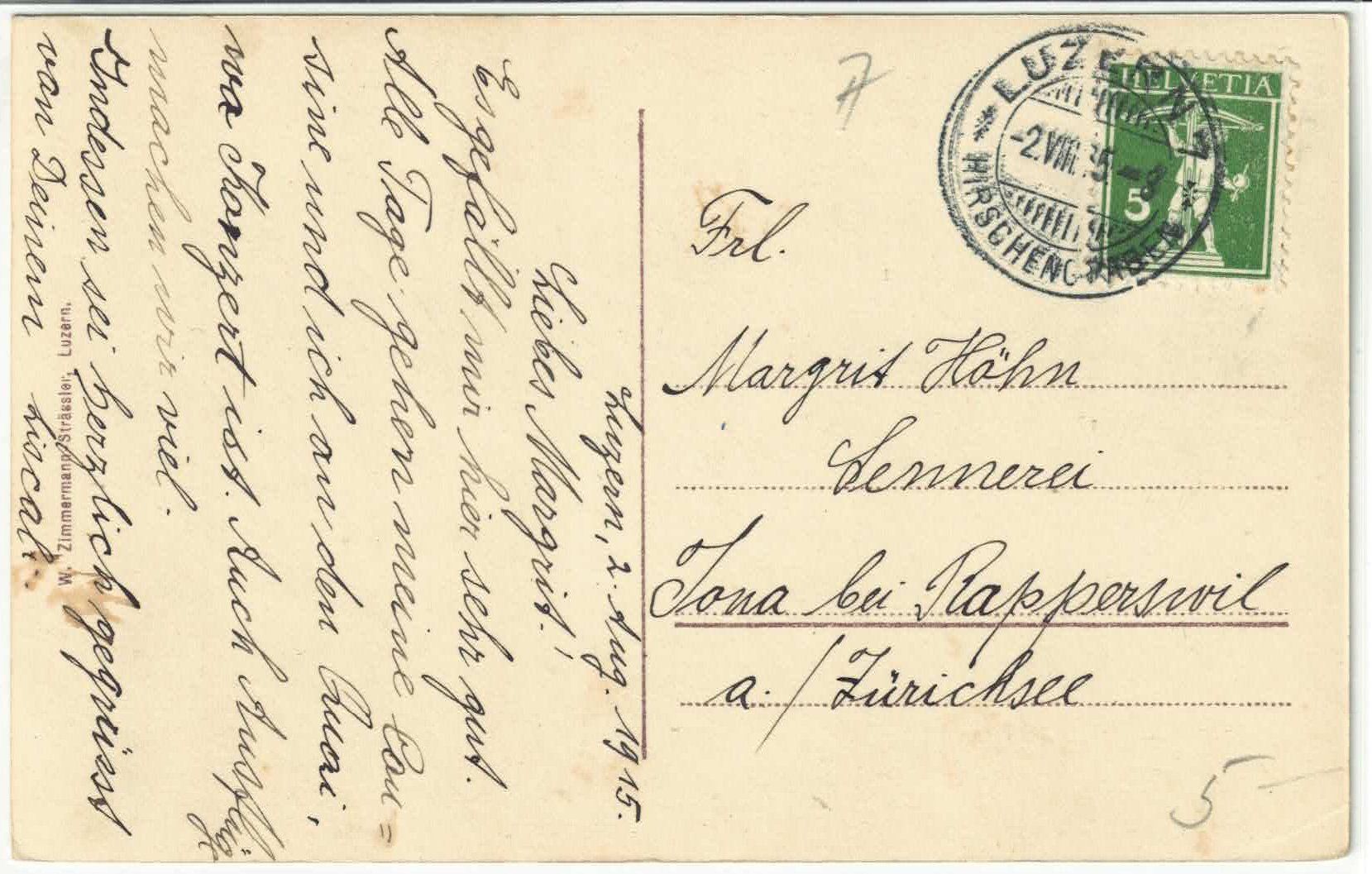 Cartoline postali: Luzern - Spreuerbrücke – Usato da Ettingen venduto da Kartenplanet 1