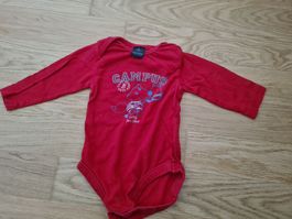 Body mit Langarm naturaline Grösse 68 4-6M rot