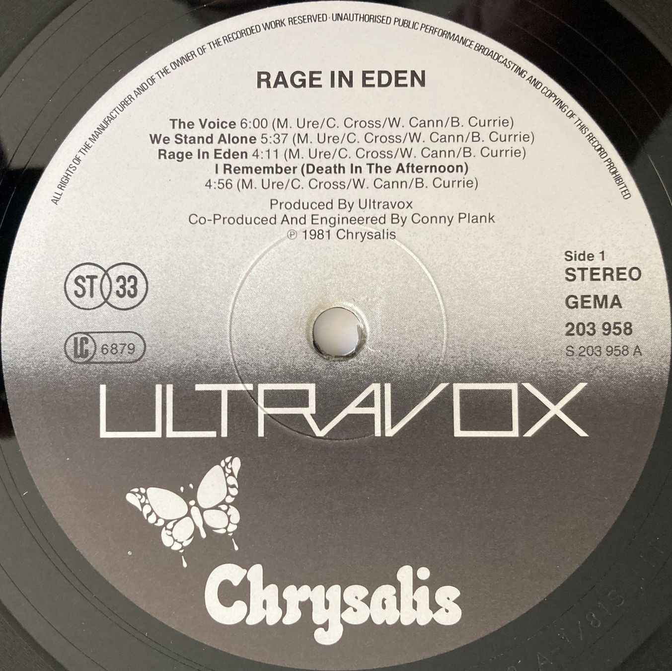 Vinyles: ULTRAVOX - RAGE IN EDEN – D'occasion à Bottens par hotter-than-hell 3