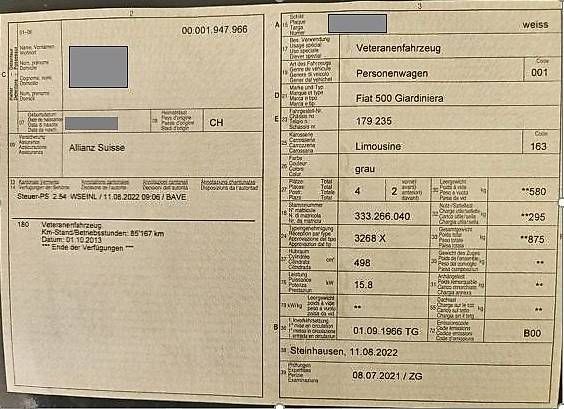 Automobili: Fiat 500 Giardiniera – Usato da Langenthal venduto da Goergens10 9