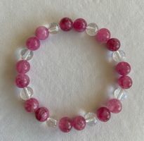 Edelstein Armband rosaroter Chalcedon Bergkristall