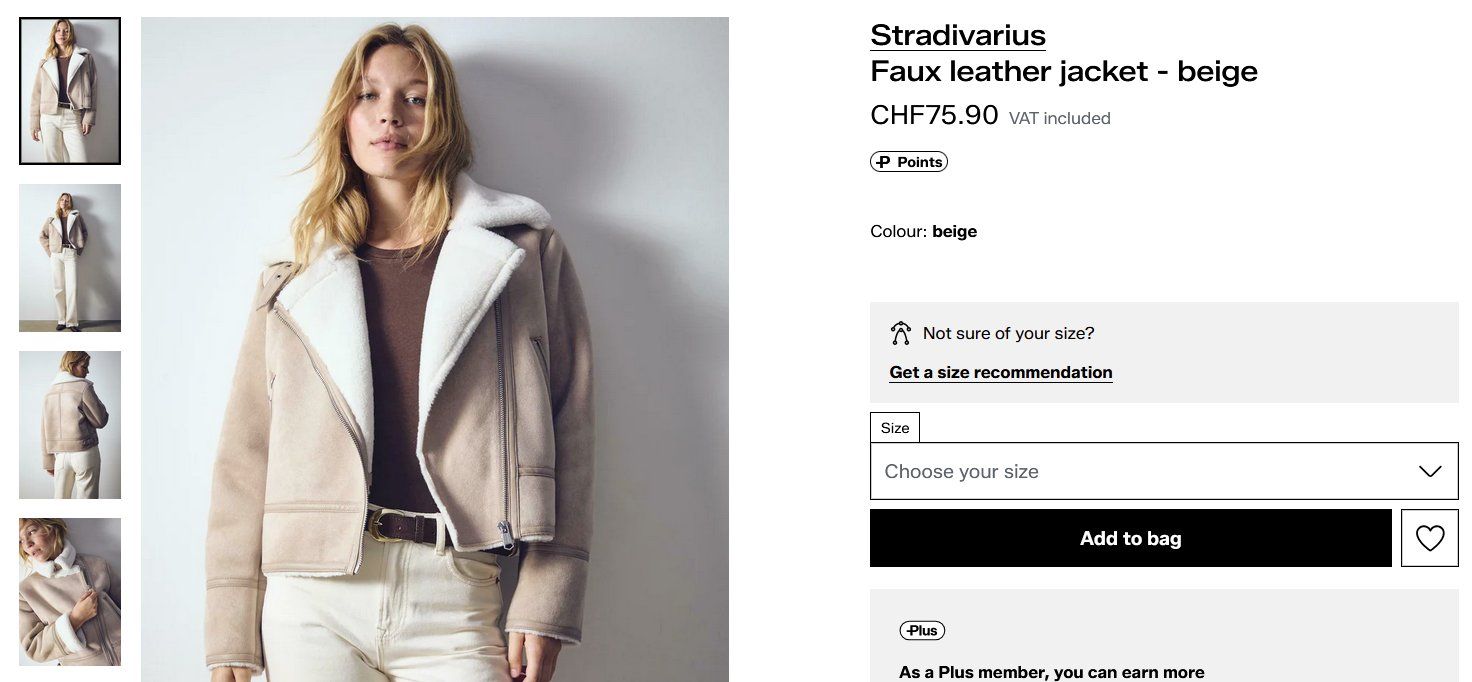 Stradivarius Jacken: Stradivarius Faux leather jacket - beige – Gebraucht aus Préverenges von ren_87wm 2