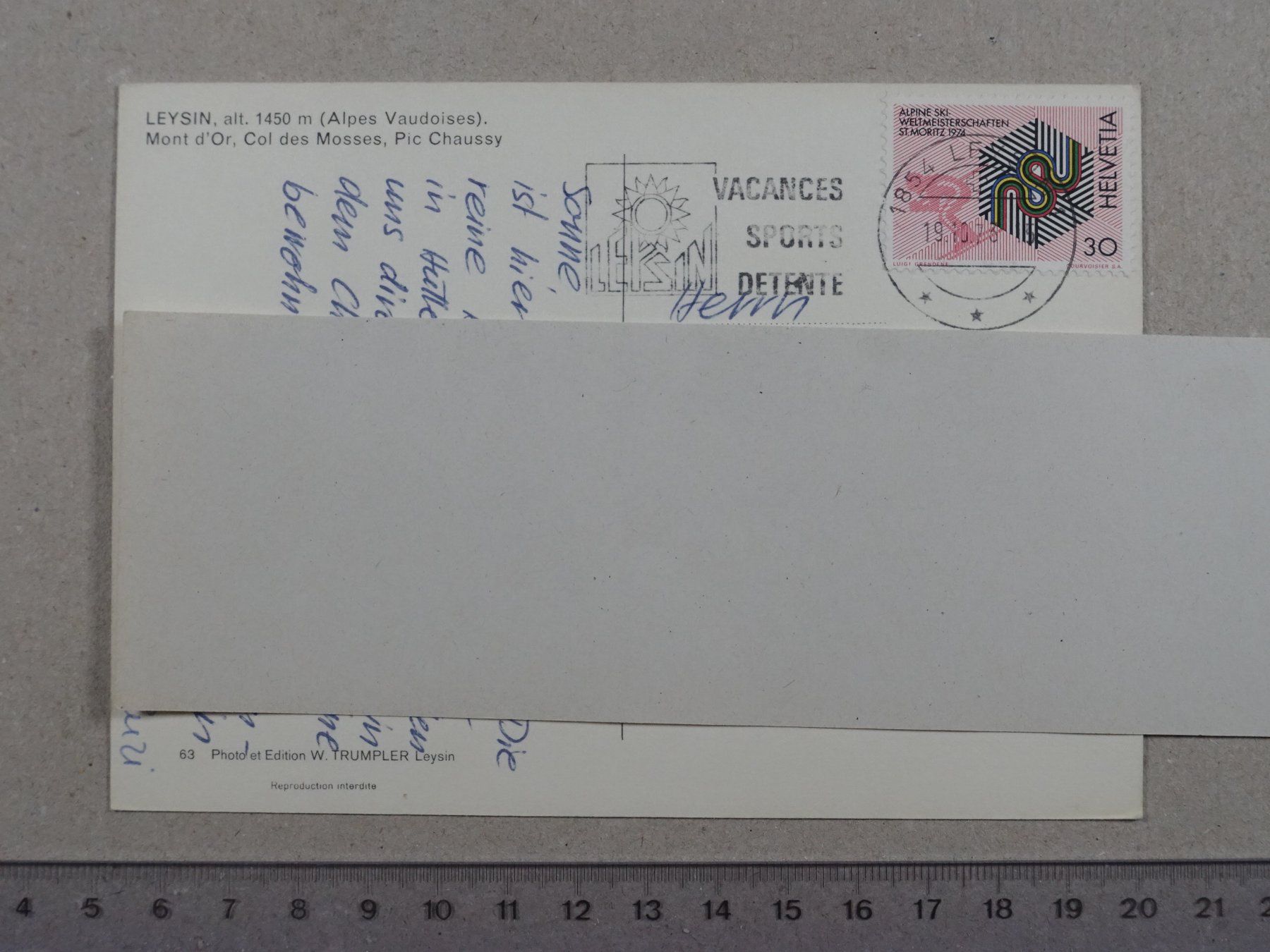 Cartoline postali: Leysin, 1973 – Usato da Lenzburg venduto da fh1 1