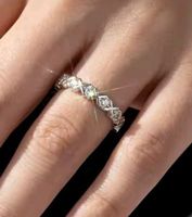 Bague argent avec diamants de moissanite certifiés GRA