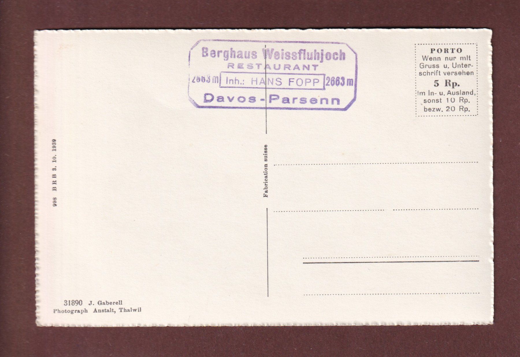 Cartoline postali: Davos-Parsenn - PIZ LINARD – Usato da Pully venduto da nicecards-shop 1