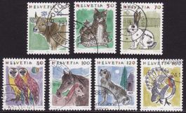 Satz SBK-Nr. 789-795 (Tiere 1990/93) gestempelt